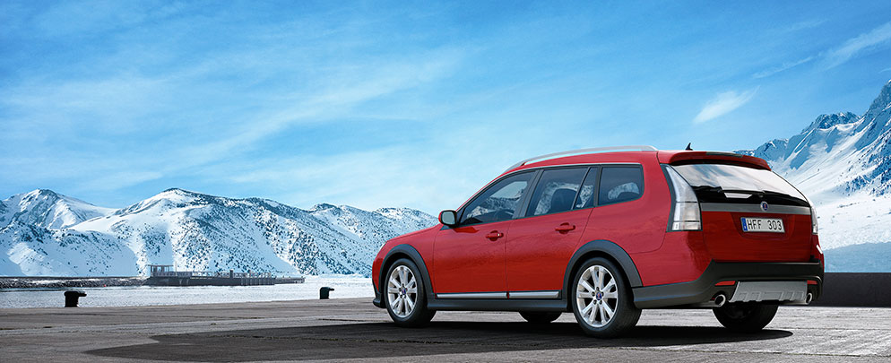 Das Saab 9-3X im Autohaus am Goetheplatz / München